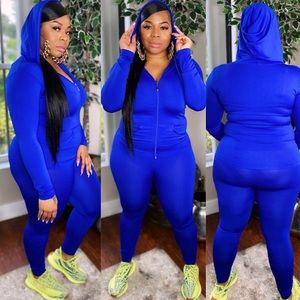 Royal blue track suit